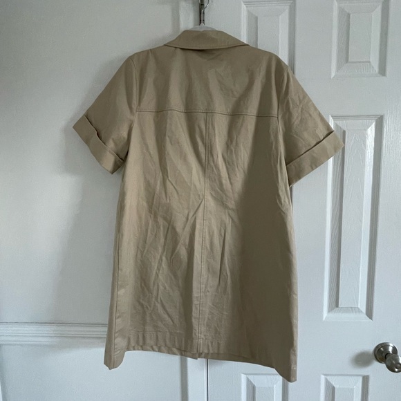 J. Crew Gamine shirtdress Cargo Utility Beige Tan Spring Office Large Cotton - Picture 3 of 6